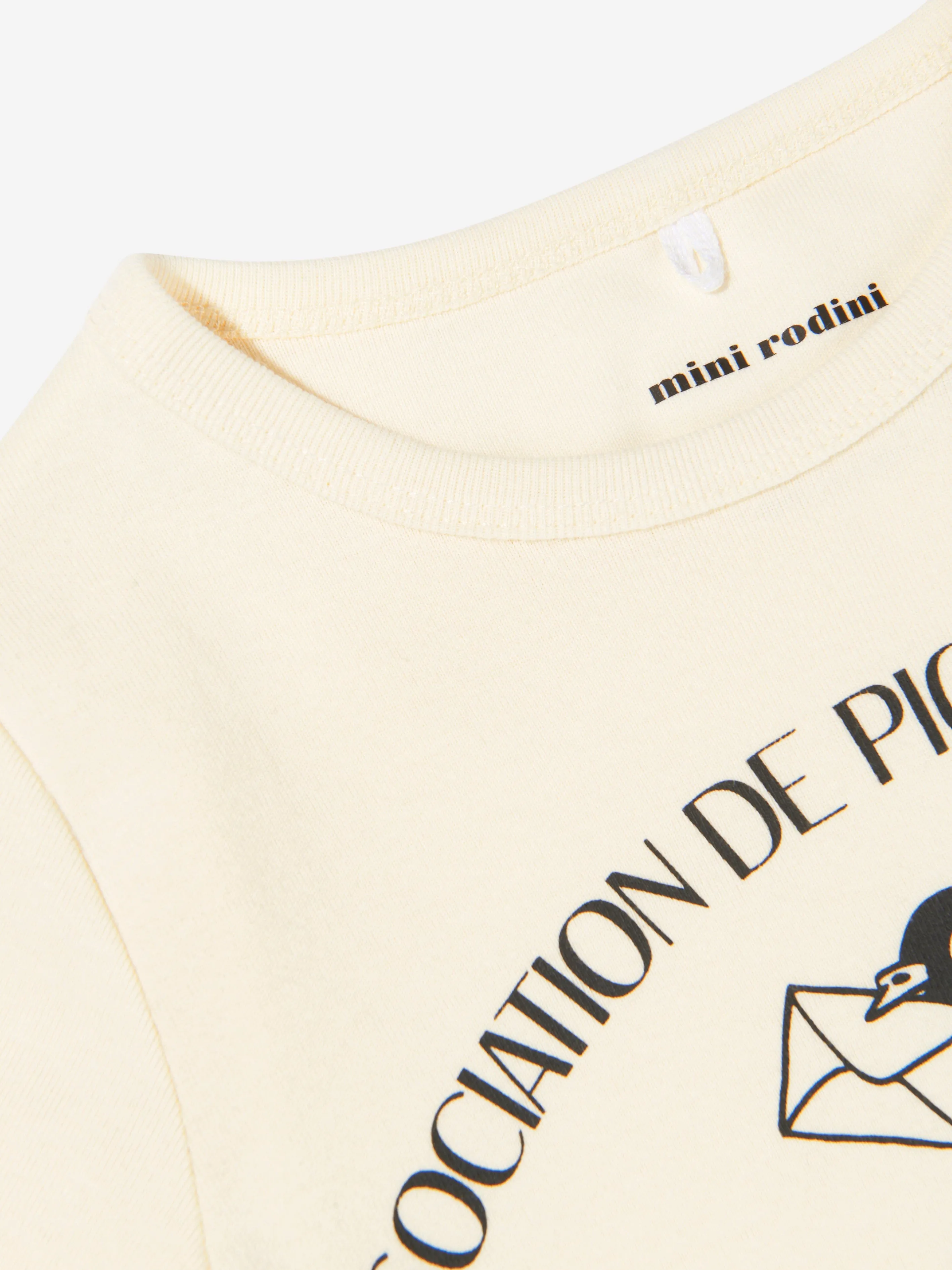 Mini Rodini Girls Organic Cotton Pigeon T-Shirt In White