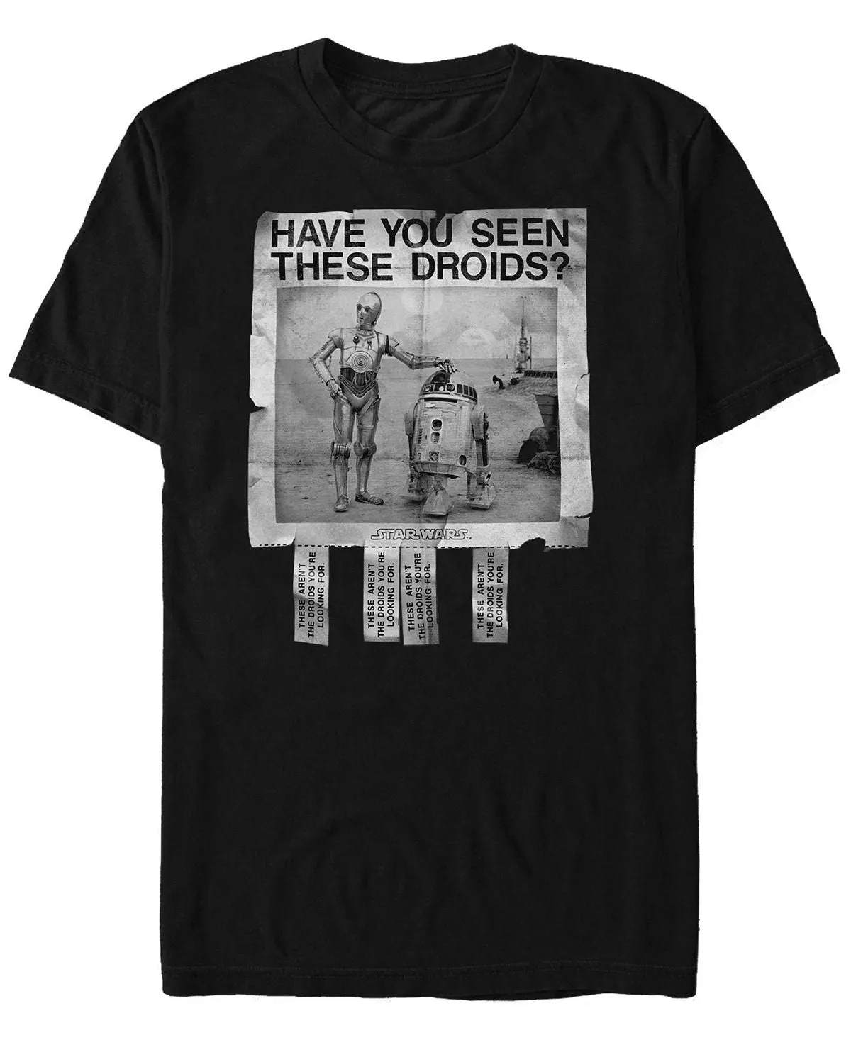 Missing droids crew Fifth Sun Men's Short Sleeve T-Shirt, Black