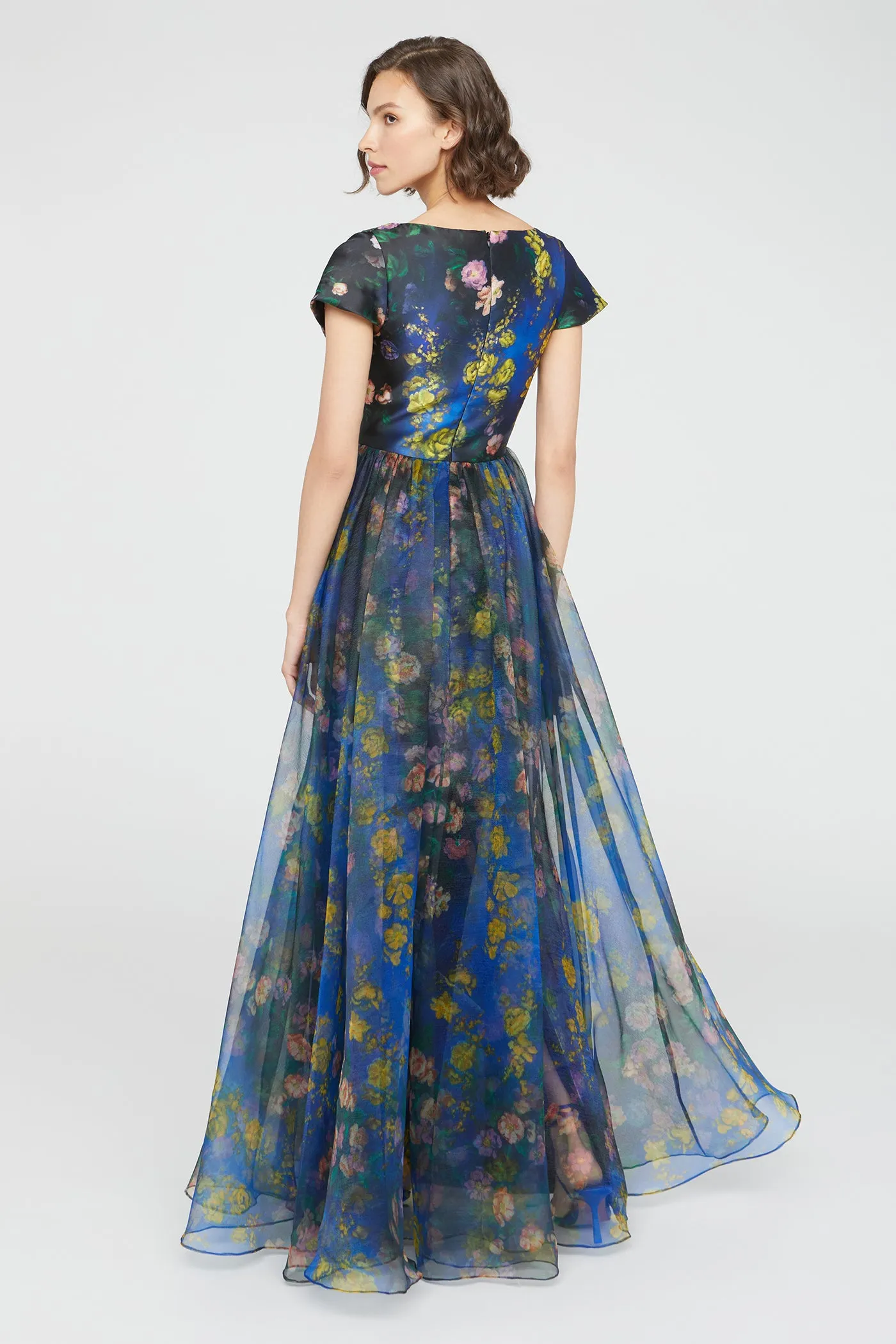 Nadia Draped V Neck Gown