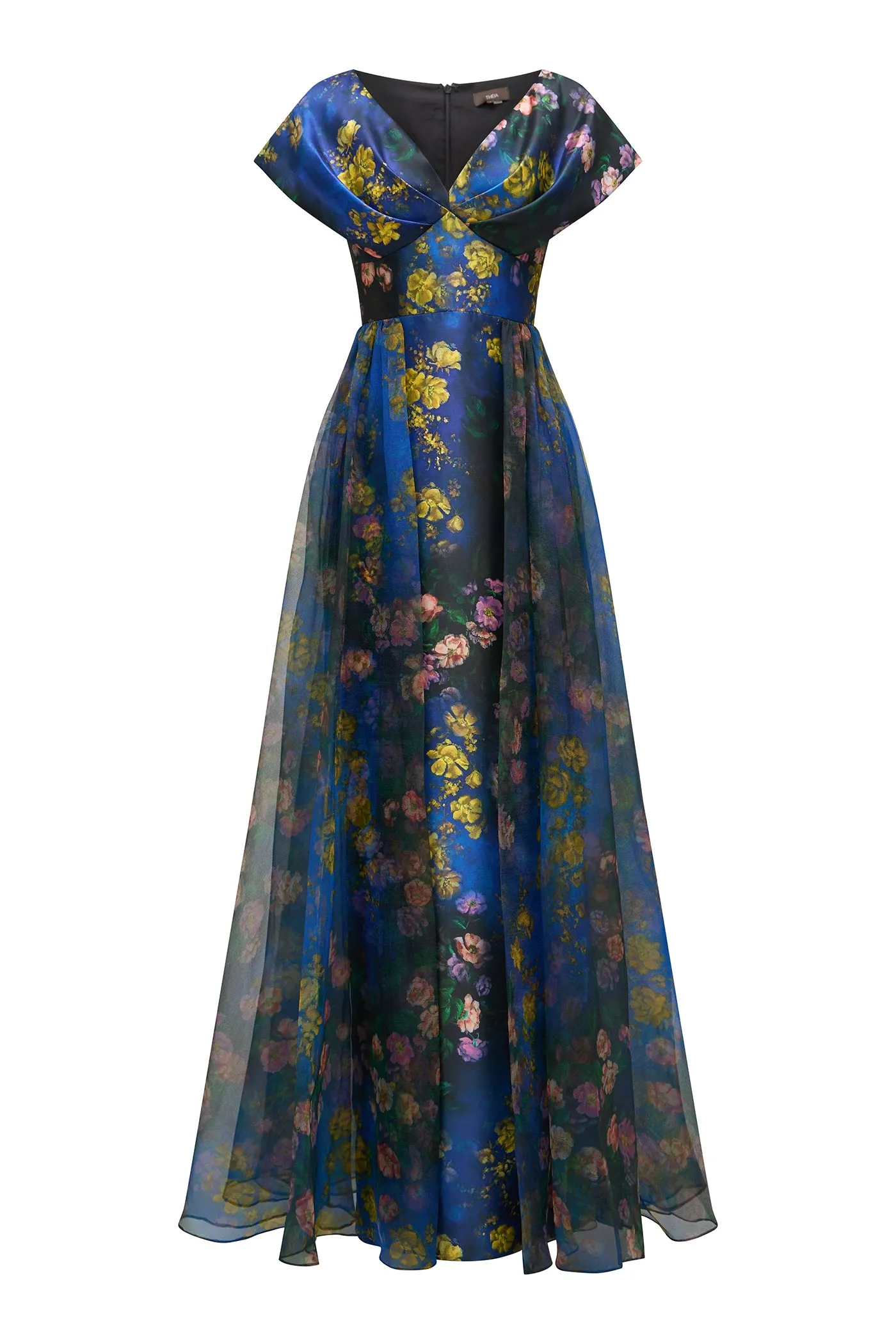 Nadia Draped V Neck Gown