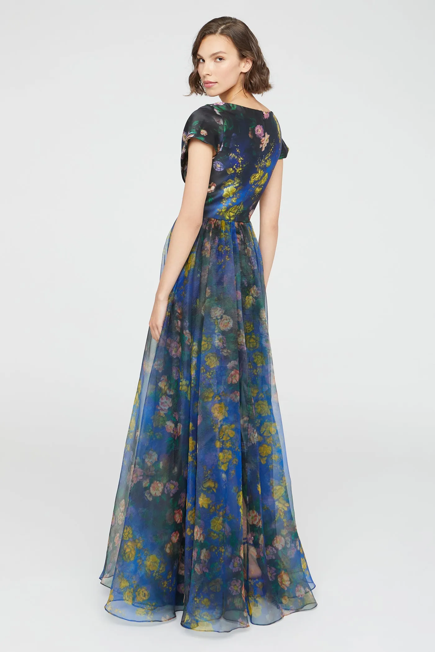 Nadia Draped V Neck Gown