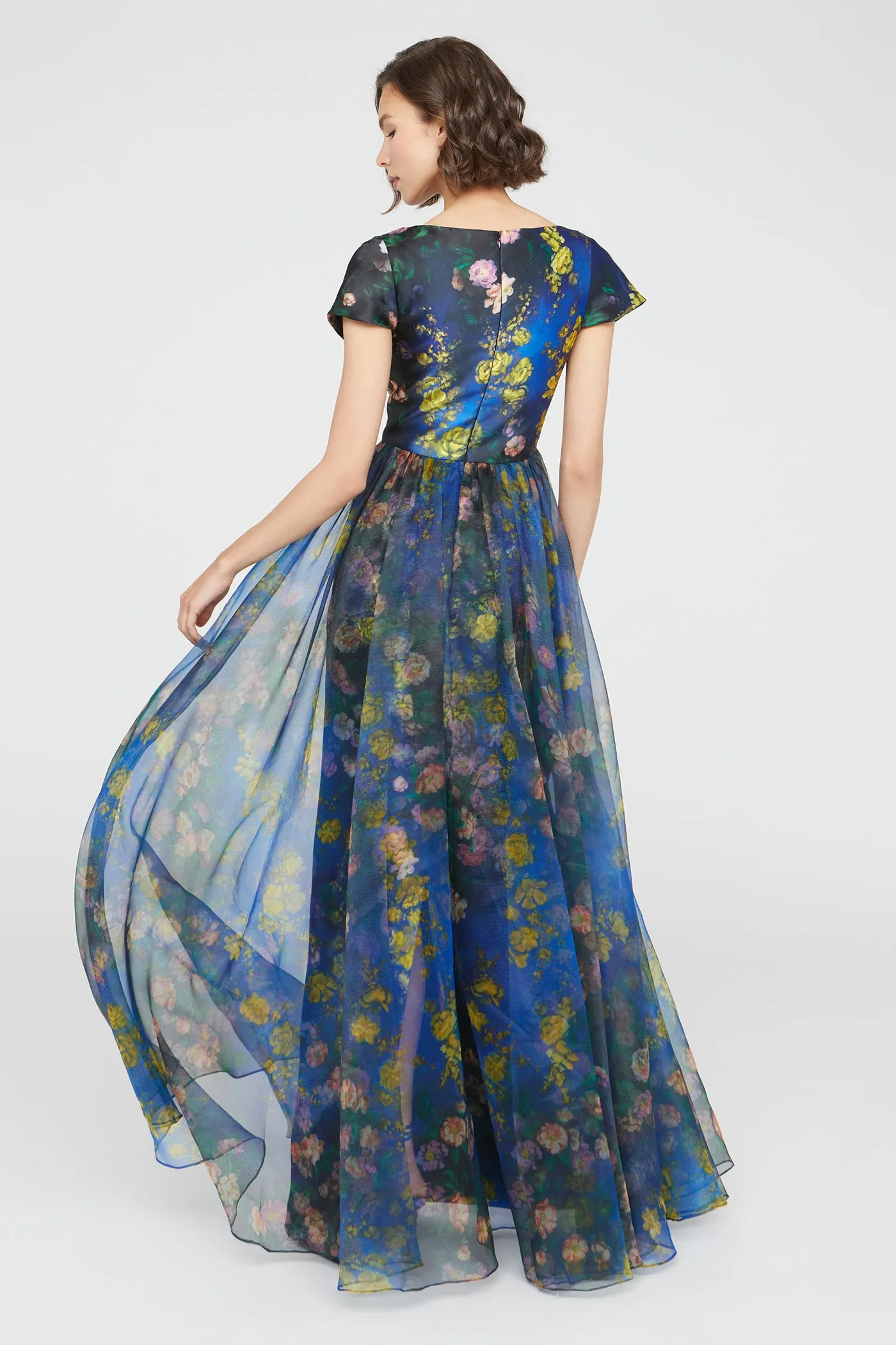 Nadia Draped V Neck Gown