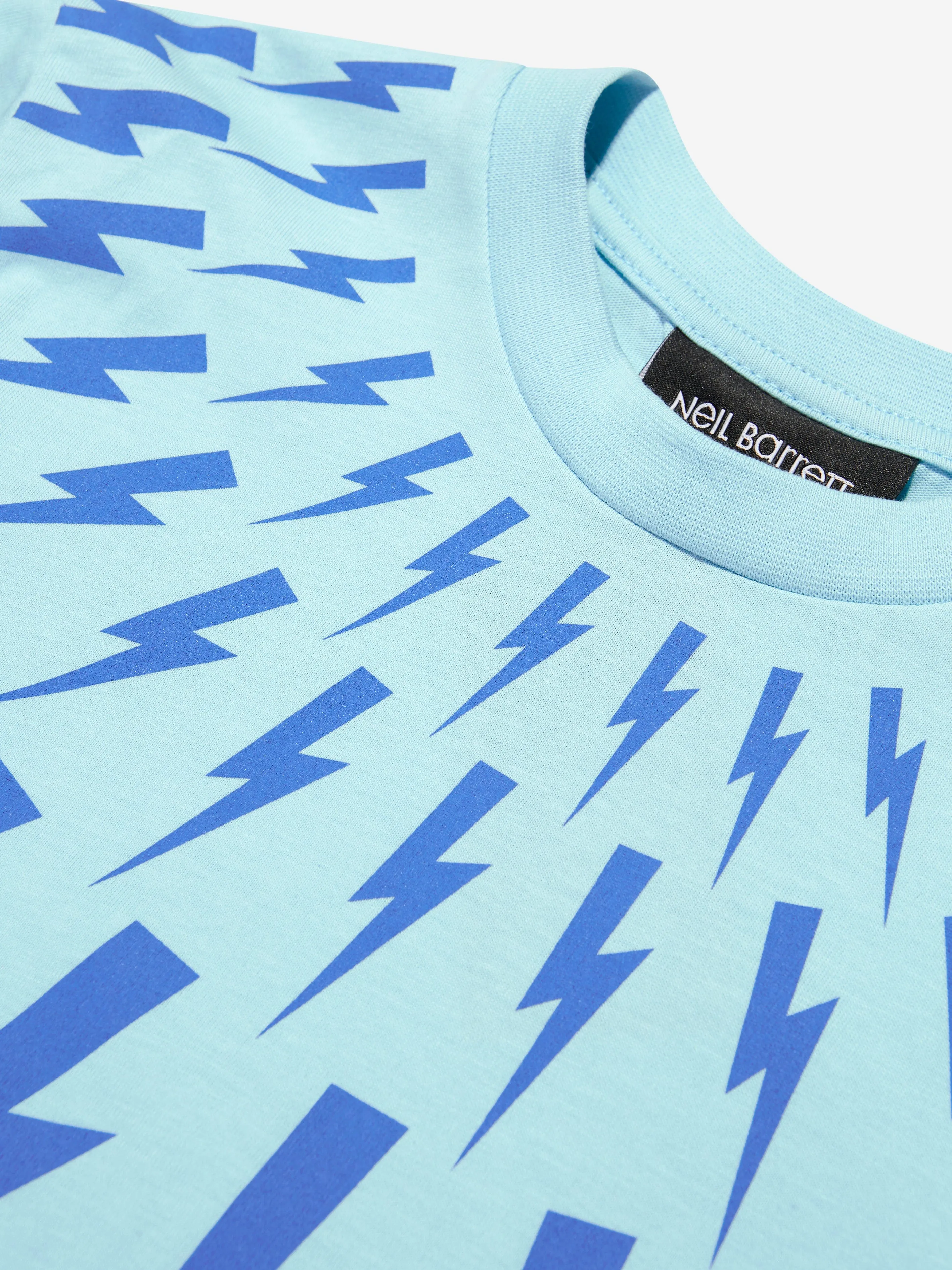 Neil Barrett Boys Thunderbolt T-Shirt in Aquamarine