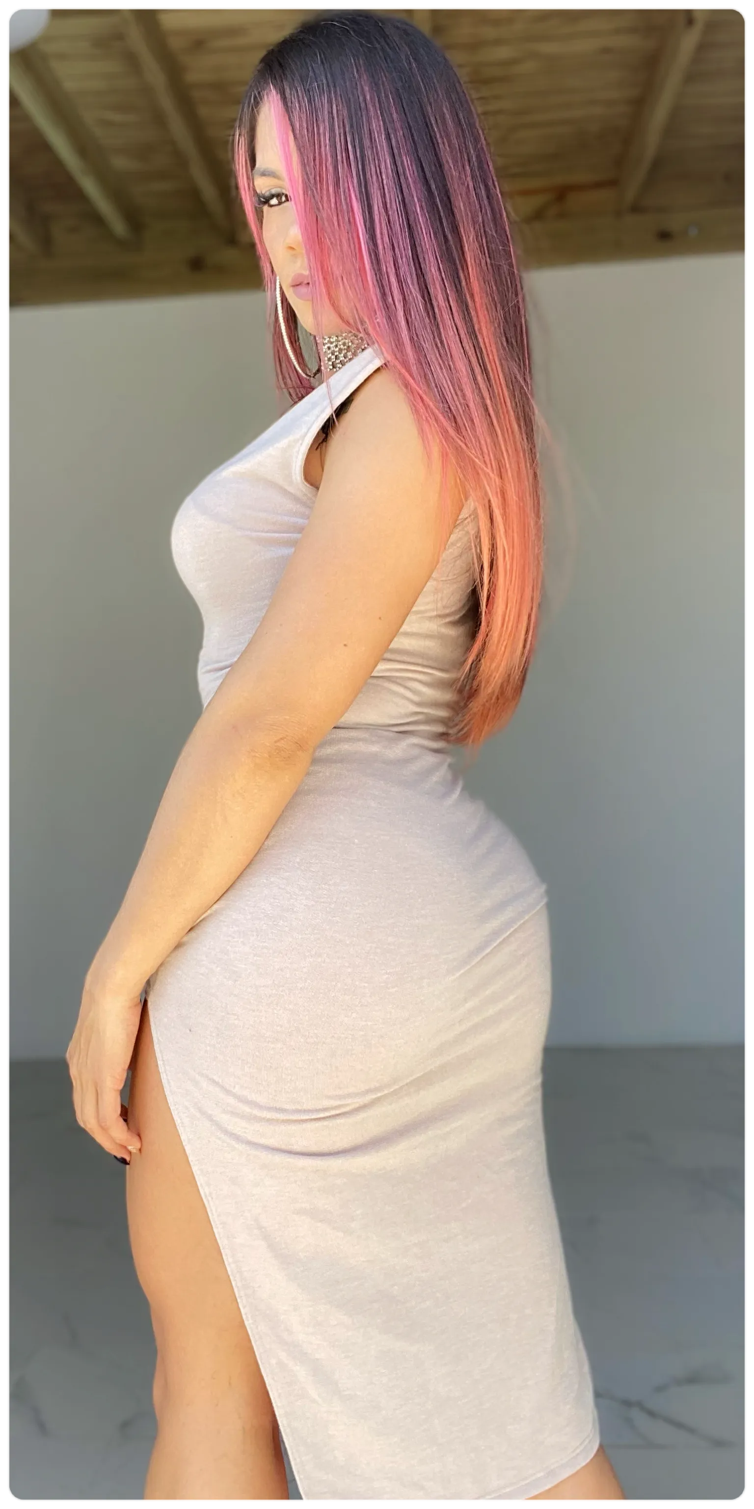 Neutral Midi Dress