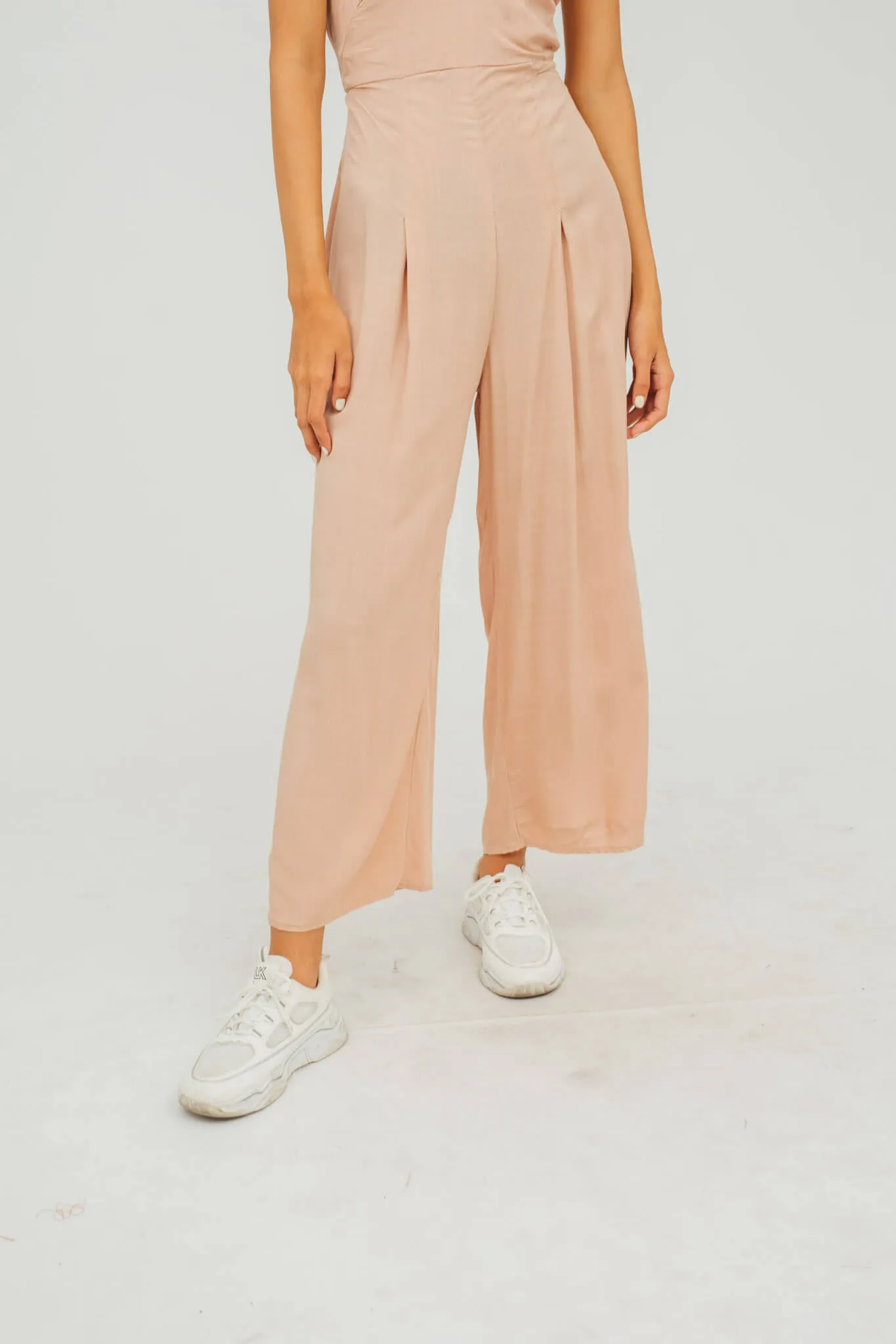 Nyla Halter Wide Leg Jumpsuit (Blush)