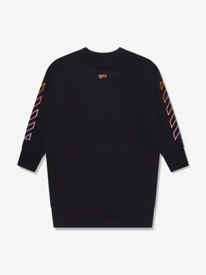 Off-White Girls Arrow Rainbow Crew Dress in Black