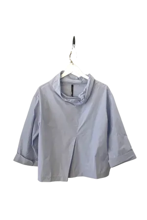 Peter O. Mahler Sky Blue Short Papercrash Popover Top
