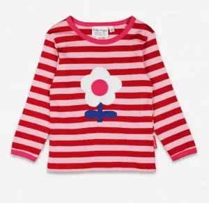 Pink Flower Applique T-shirt