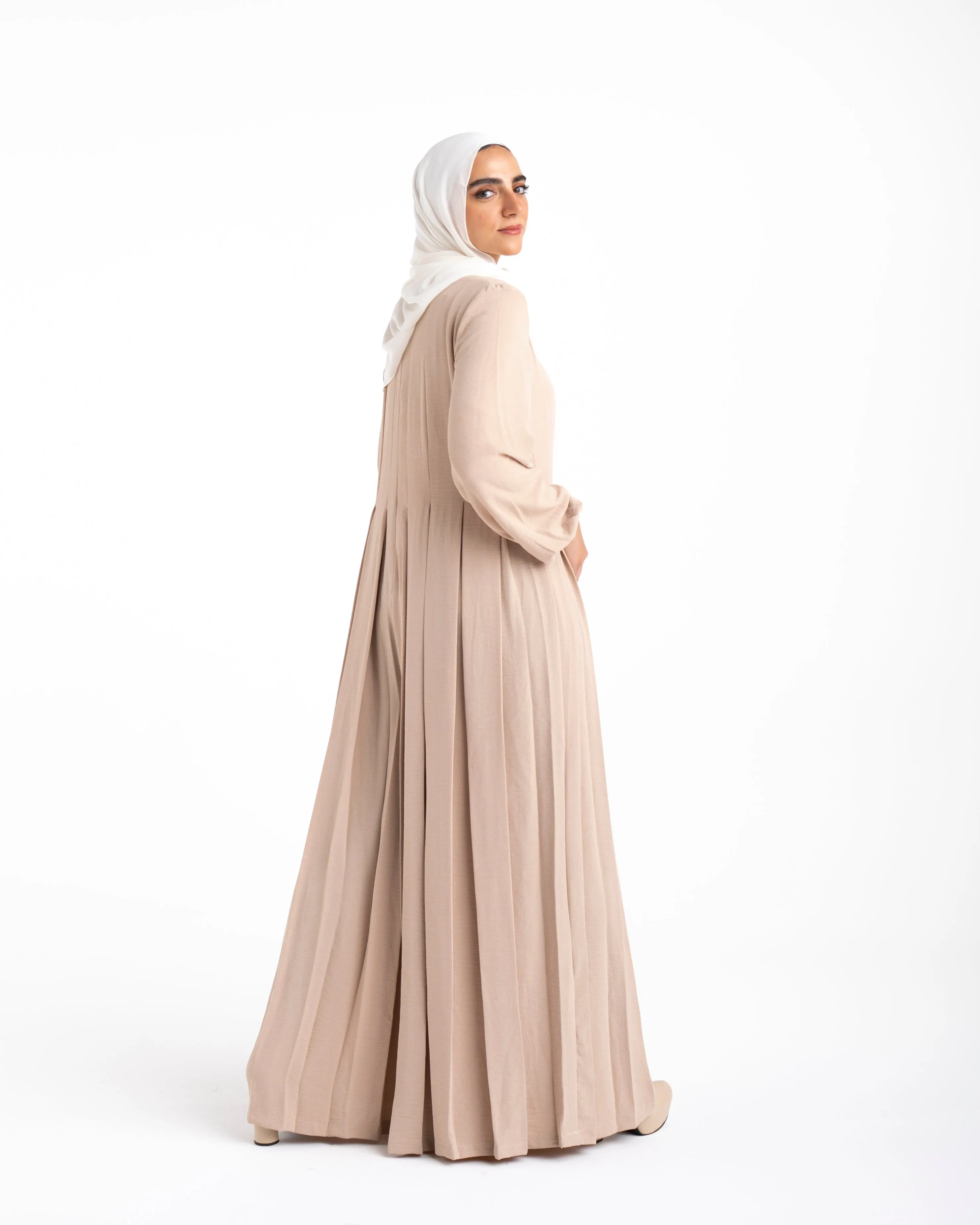 Pleated Jumpsuit Beige