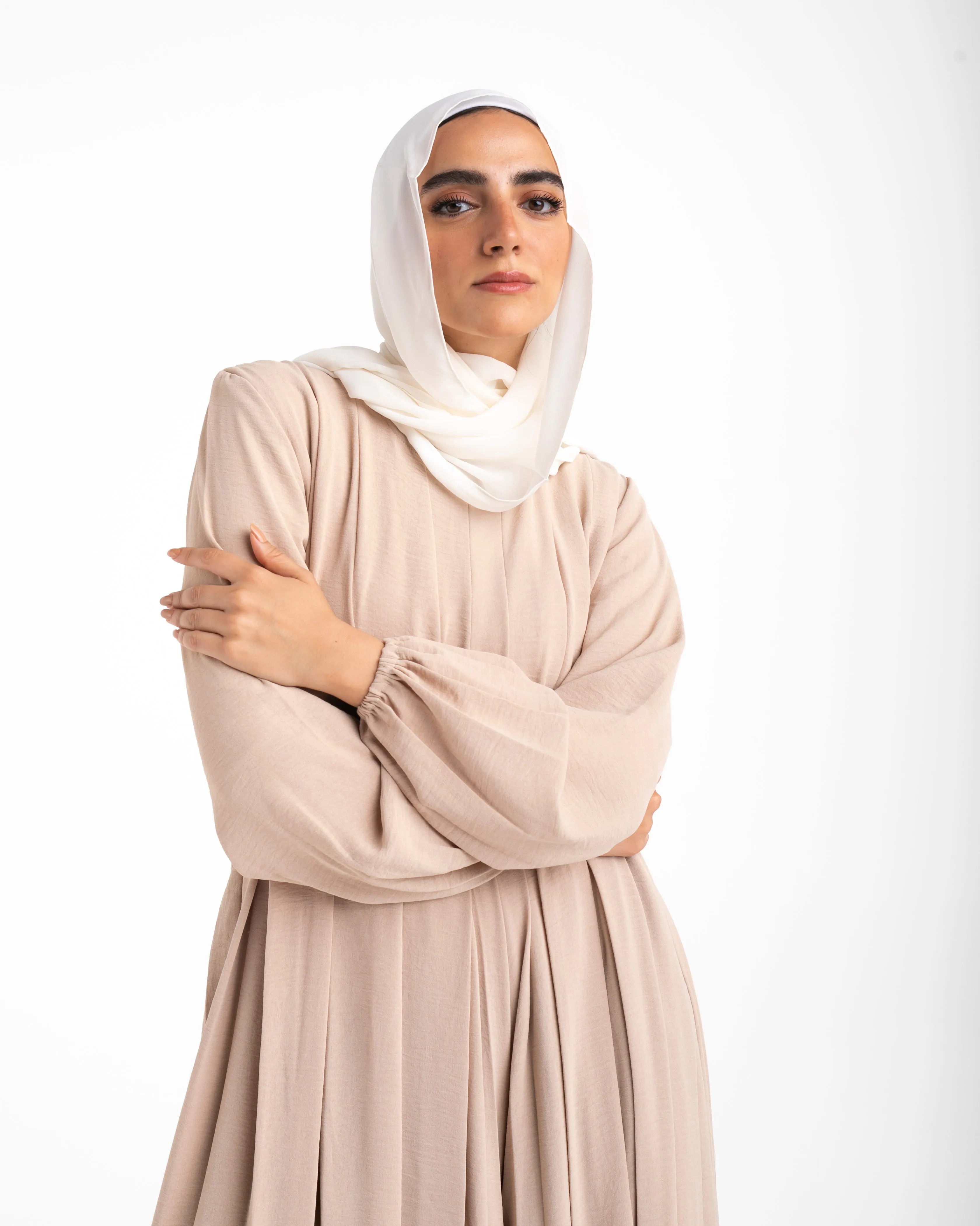 Pleated Jumpsuit Beige