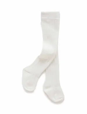 Purebaby Rib Tights - VANILLA