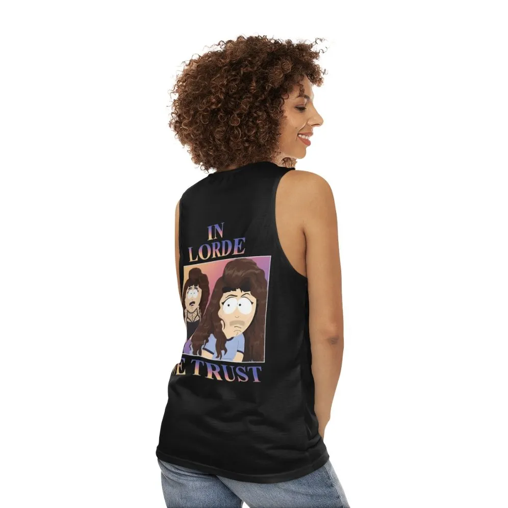"Lorde-Inspired Unisex Tank Top: 'In Lorde We Trust'"