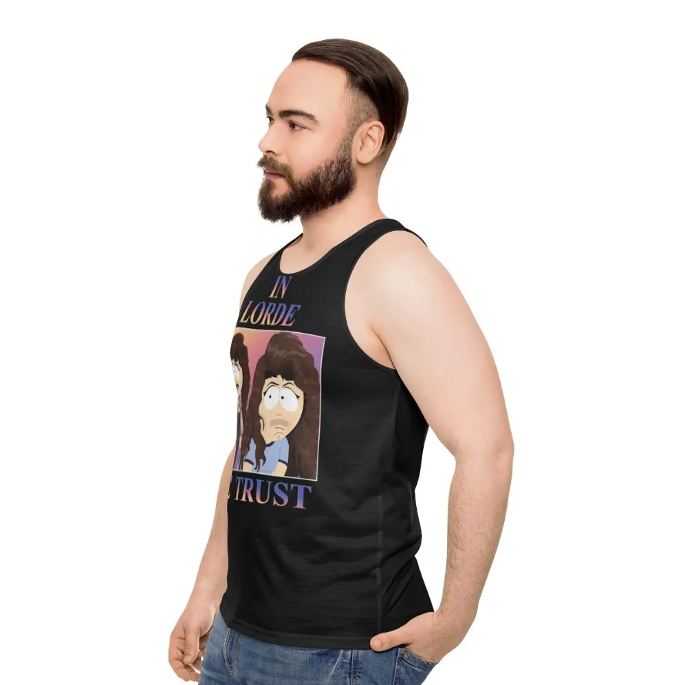 "Lorde-Inspired Unisex Tank Top: 'In Lorde We Trust'"