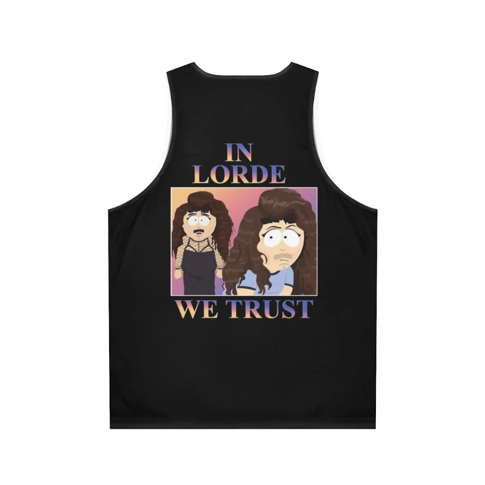 "Lorde-Inspired Unisex Tank Top: 'In Lorde We Trust'"