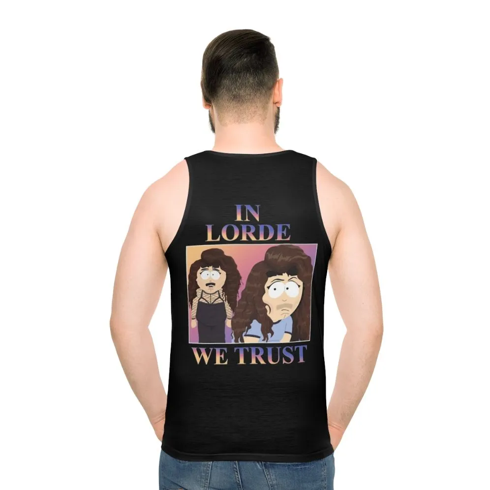 "Lorde-Inspired Unisex Tank Top: 'In Lorde We Trust'"