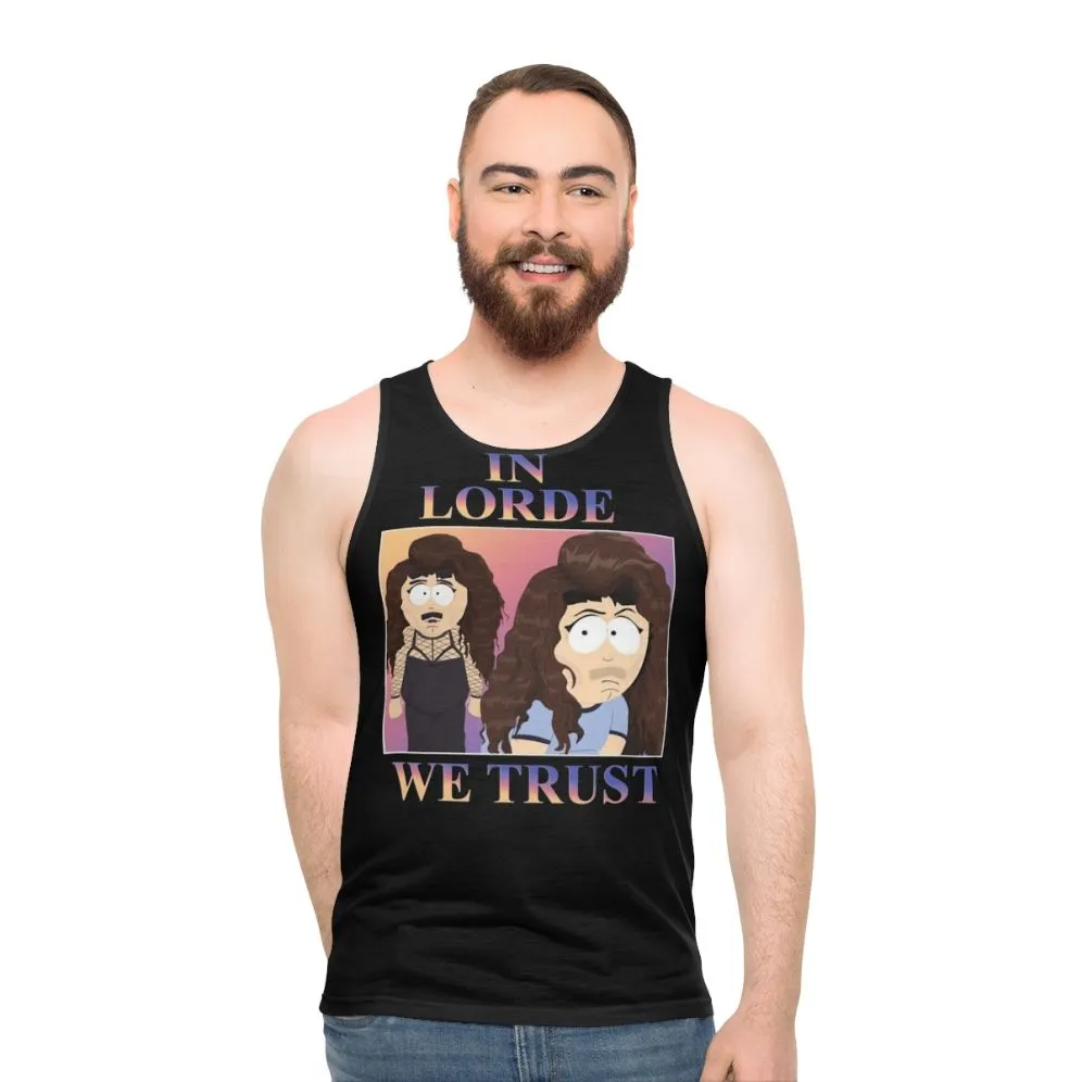 "Lorde-Inspired Unisex Tank Top: 'In Lorde We Trust'"