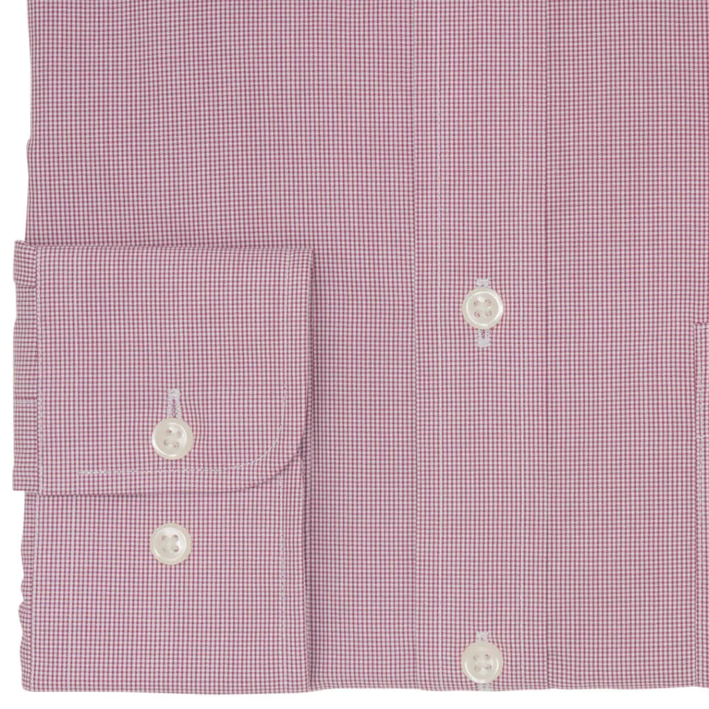 Red Micro Gingham Tailored Fit Shirt