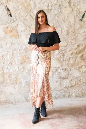 Rose Gold Sequin Skirt