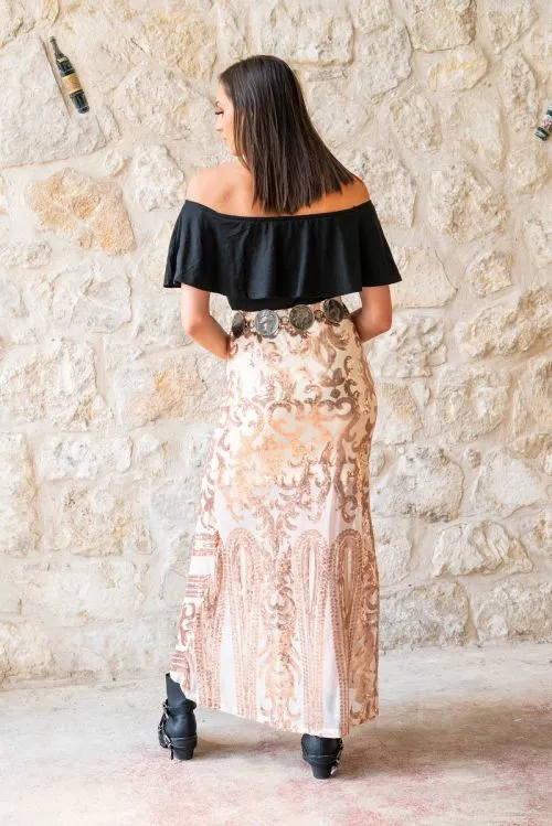 Rose Gold Sequin Skirt