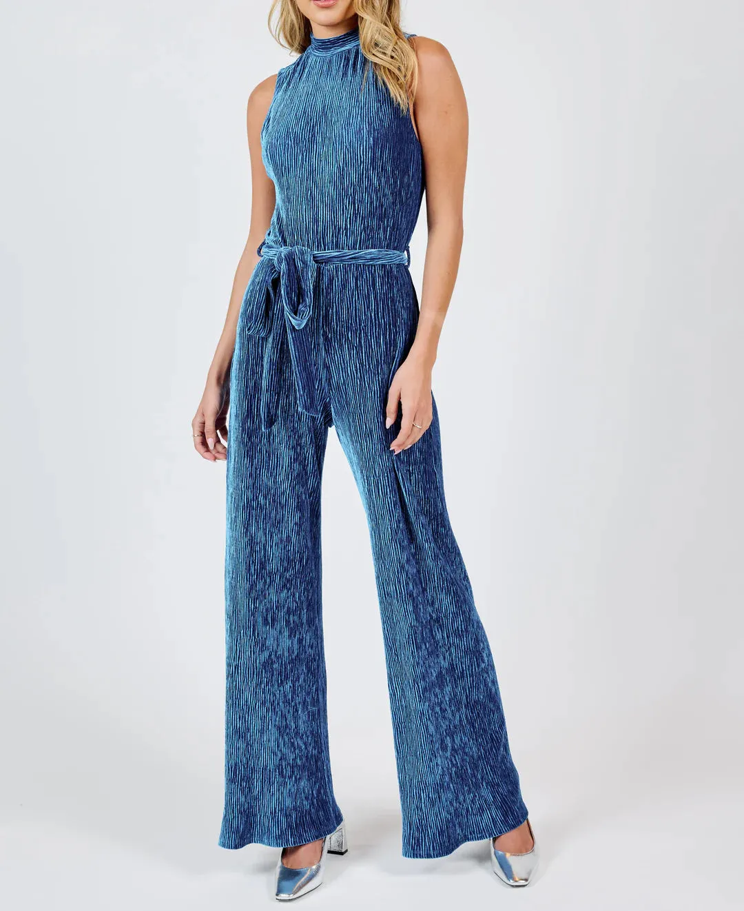 SADIE & SAGE - LORELAI VELVET MOCK NECK JUMPSUIT