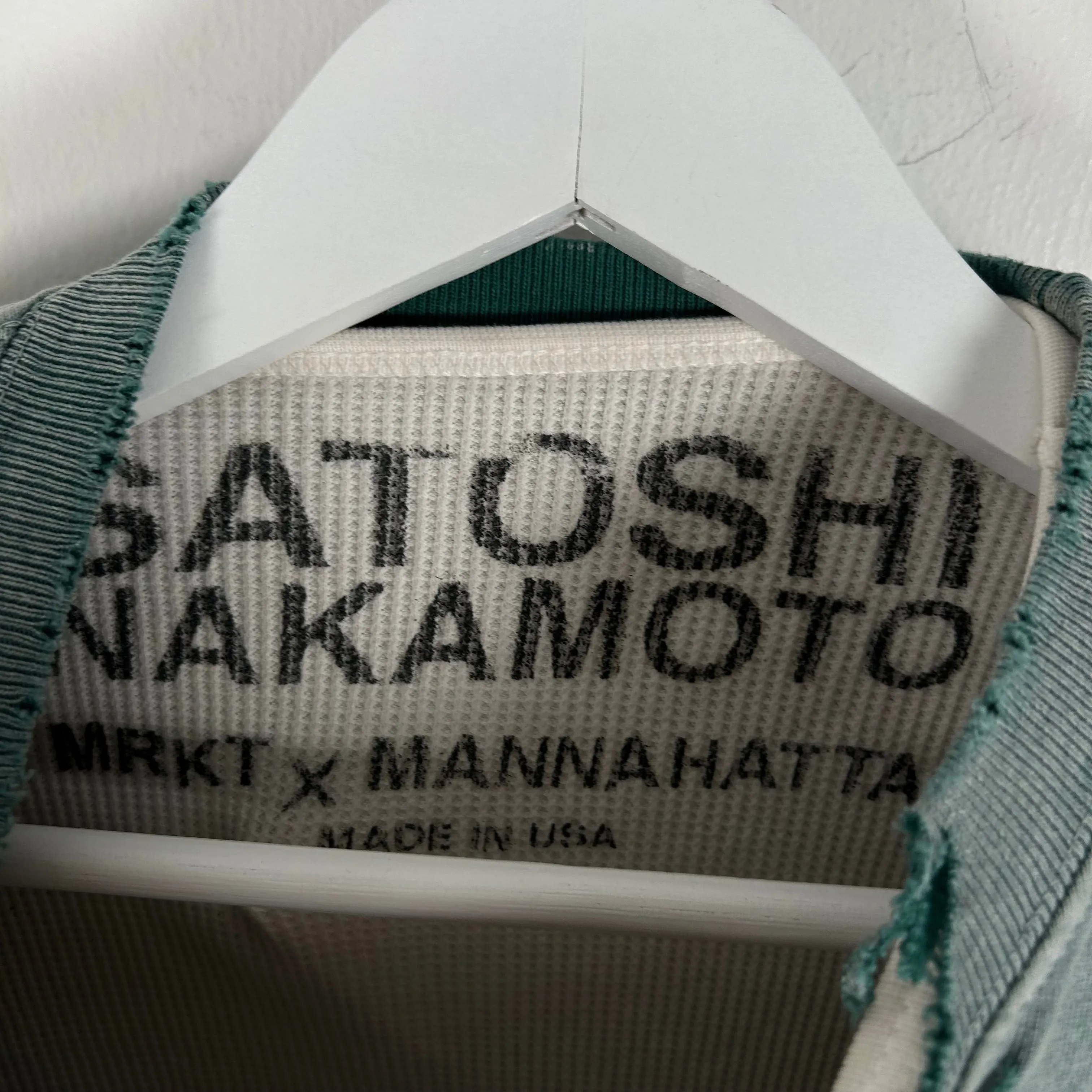 Satoshi Nakamoto Green Distressed Luke Thermal T-Shirt Size S