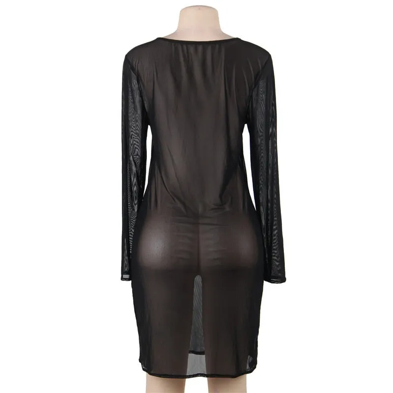 See Through Plus Size Women's Bodycon Dress
