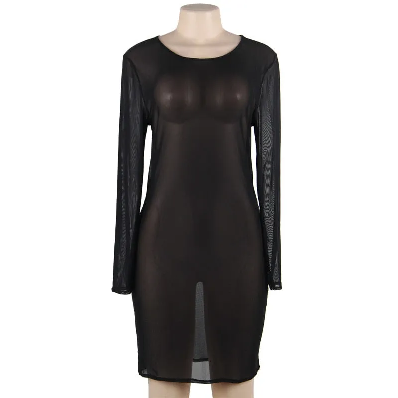 See Through Plus Size Women's Bodycon Dress