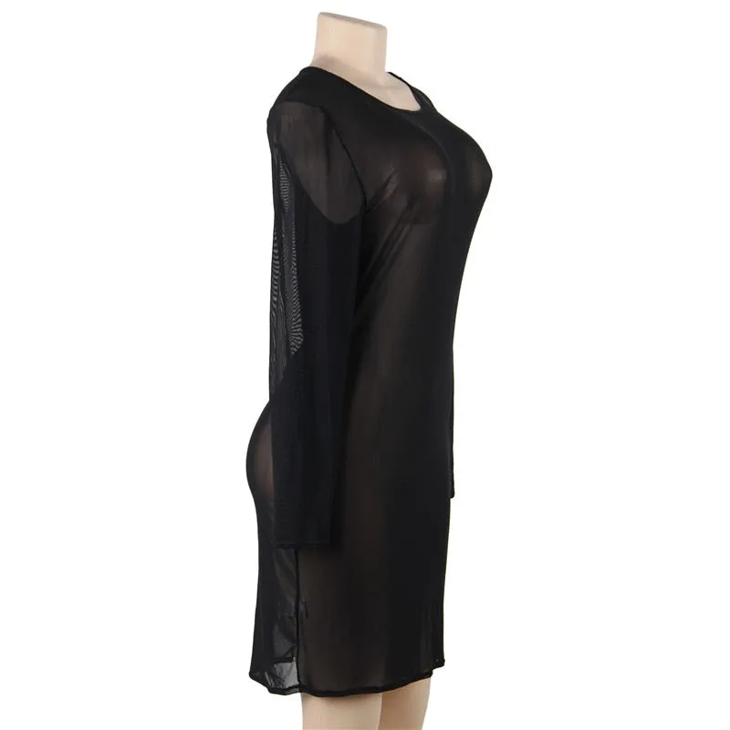 See Through Plus Size Women's Bodycon Dress