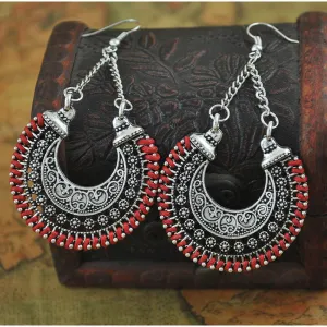 Simple and chic trendy Bohemian style multicolored vintage earrings for women