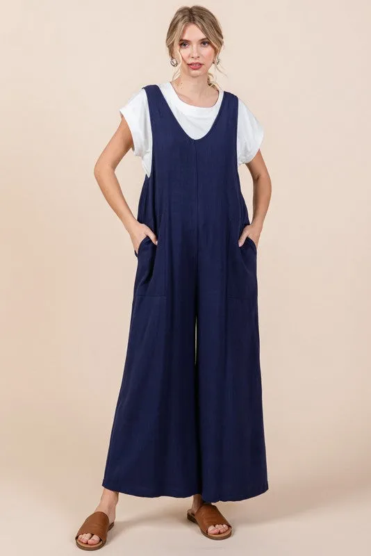 Solid Sleeveless Jumpsuit