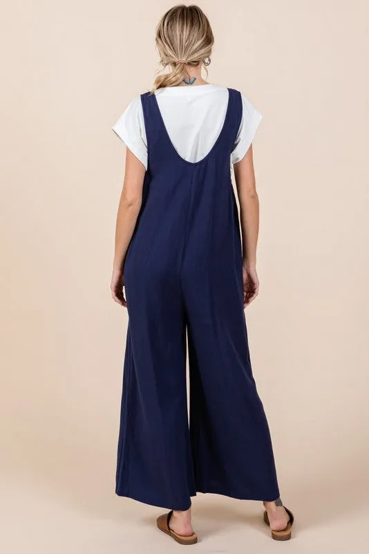 Solid Sleeveless Jumpsuit