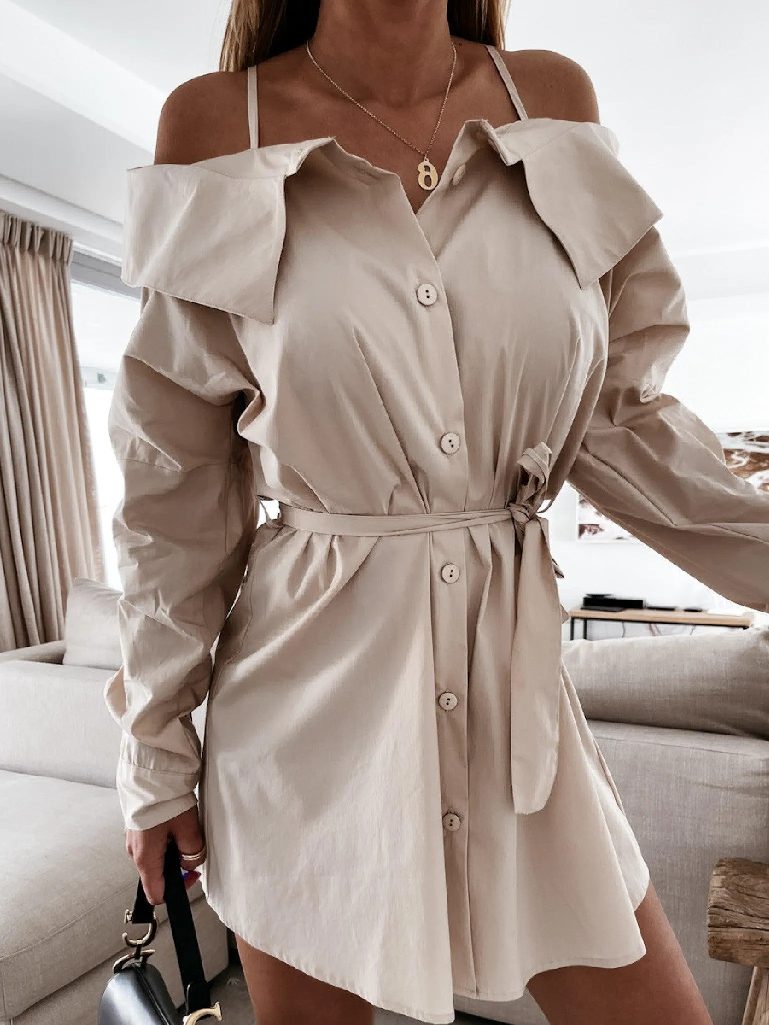 Stylish and Unique Suspender Shirt Dress