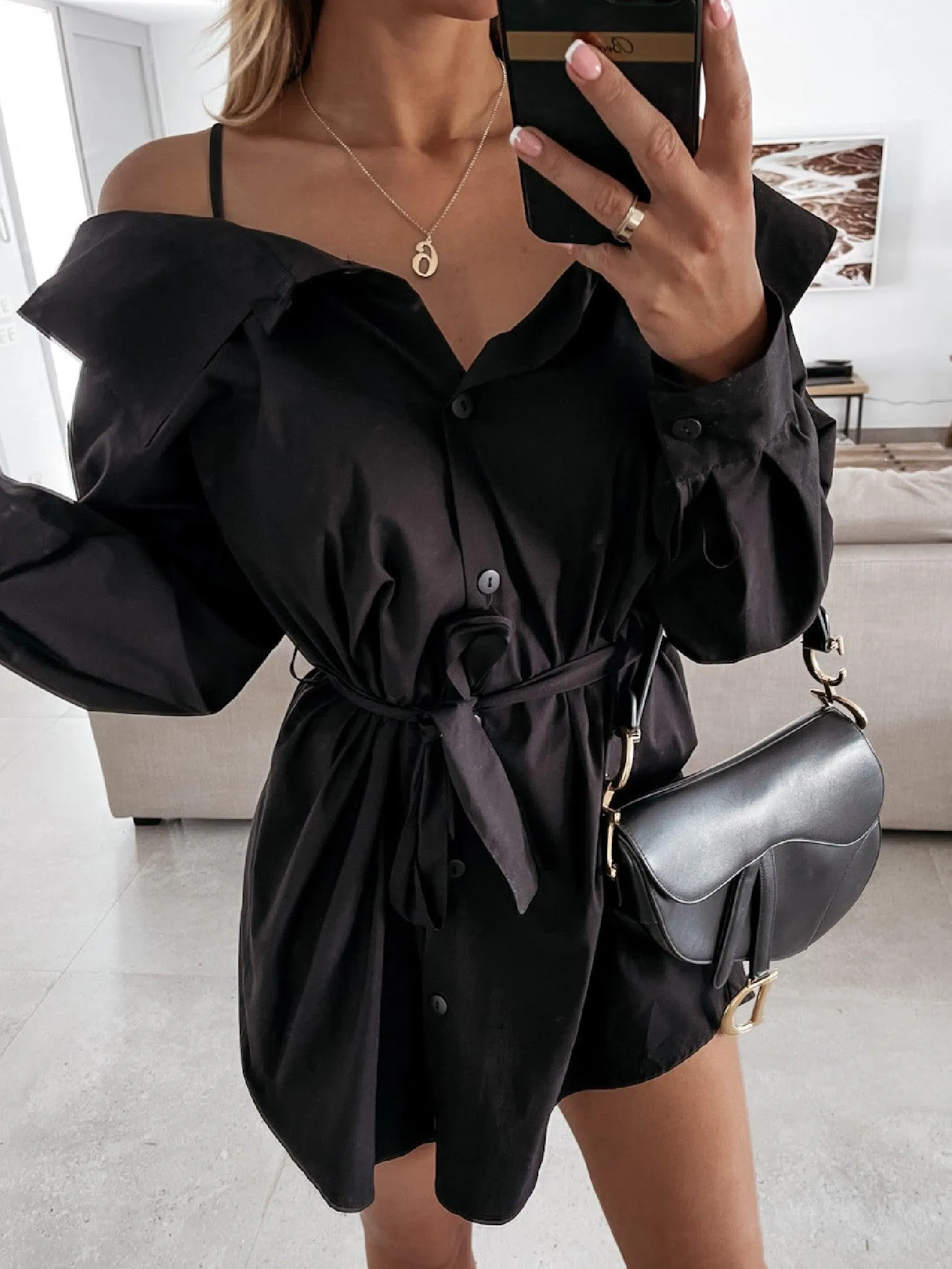 Stylish and Unique Suspender Shirt Dress