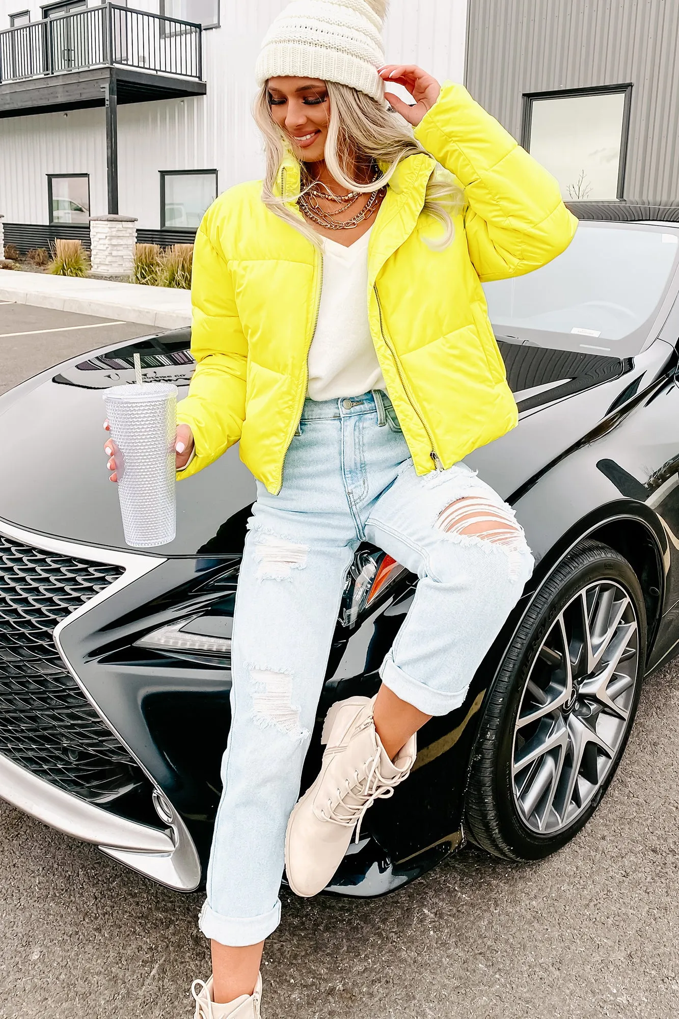 Subzero Temps Puffer Jacket (Lime Yellow)