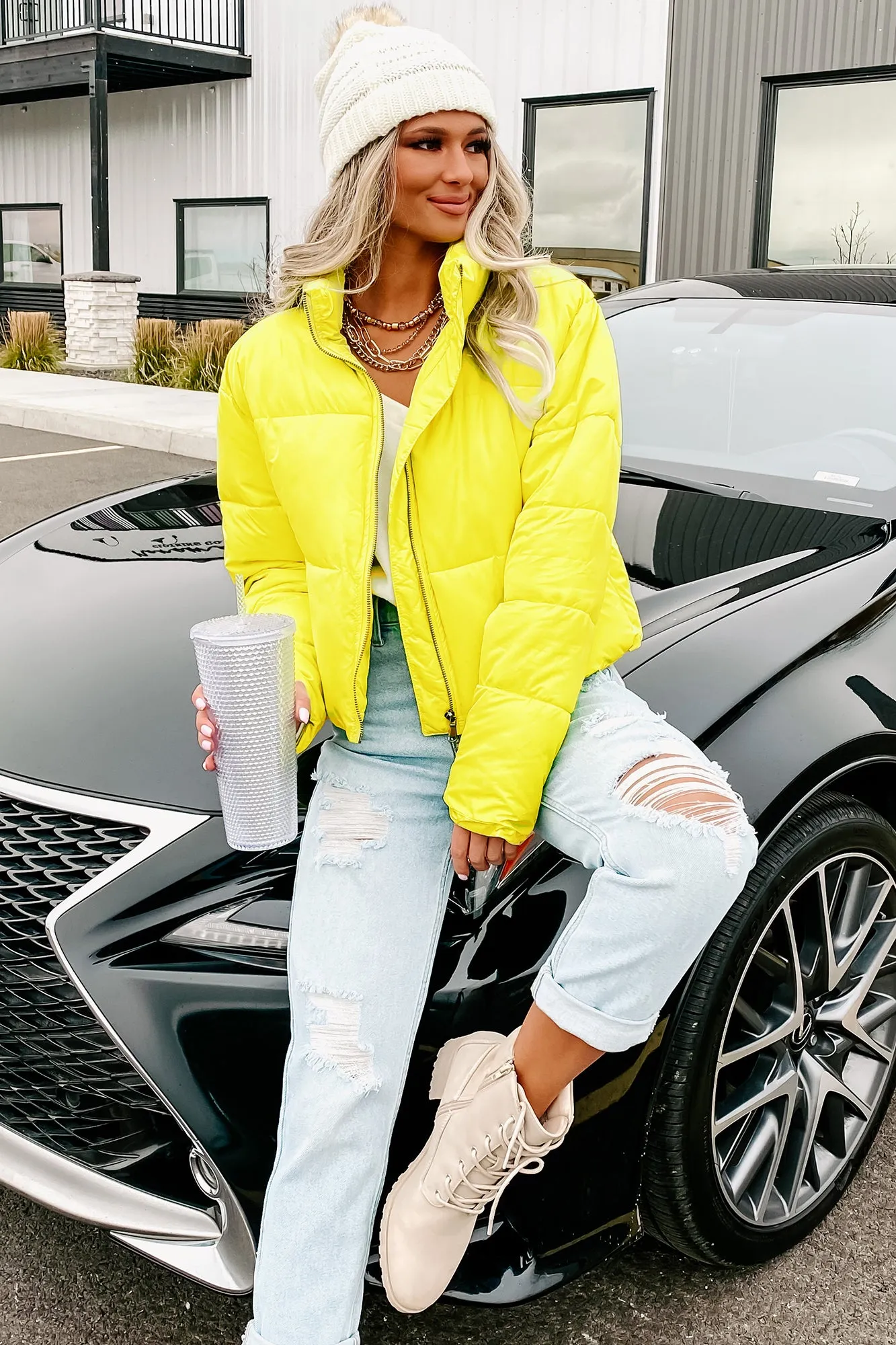 Subzero Temps Puffer Jacket (Lime Yellow)