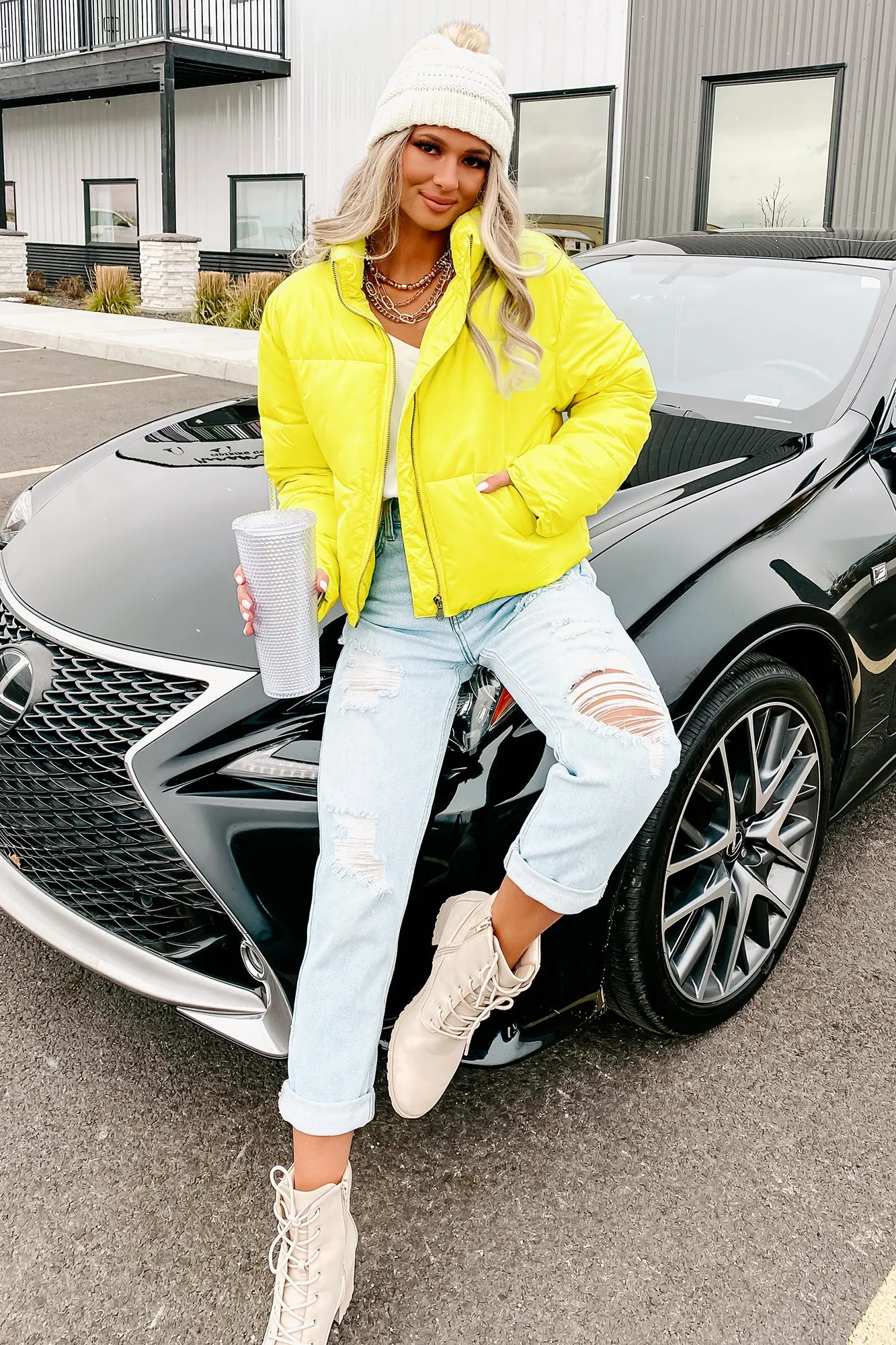 Subzero Temps Puffer Jacket (Lime Yellow)