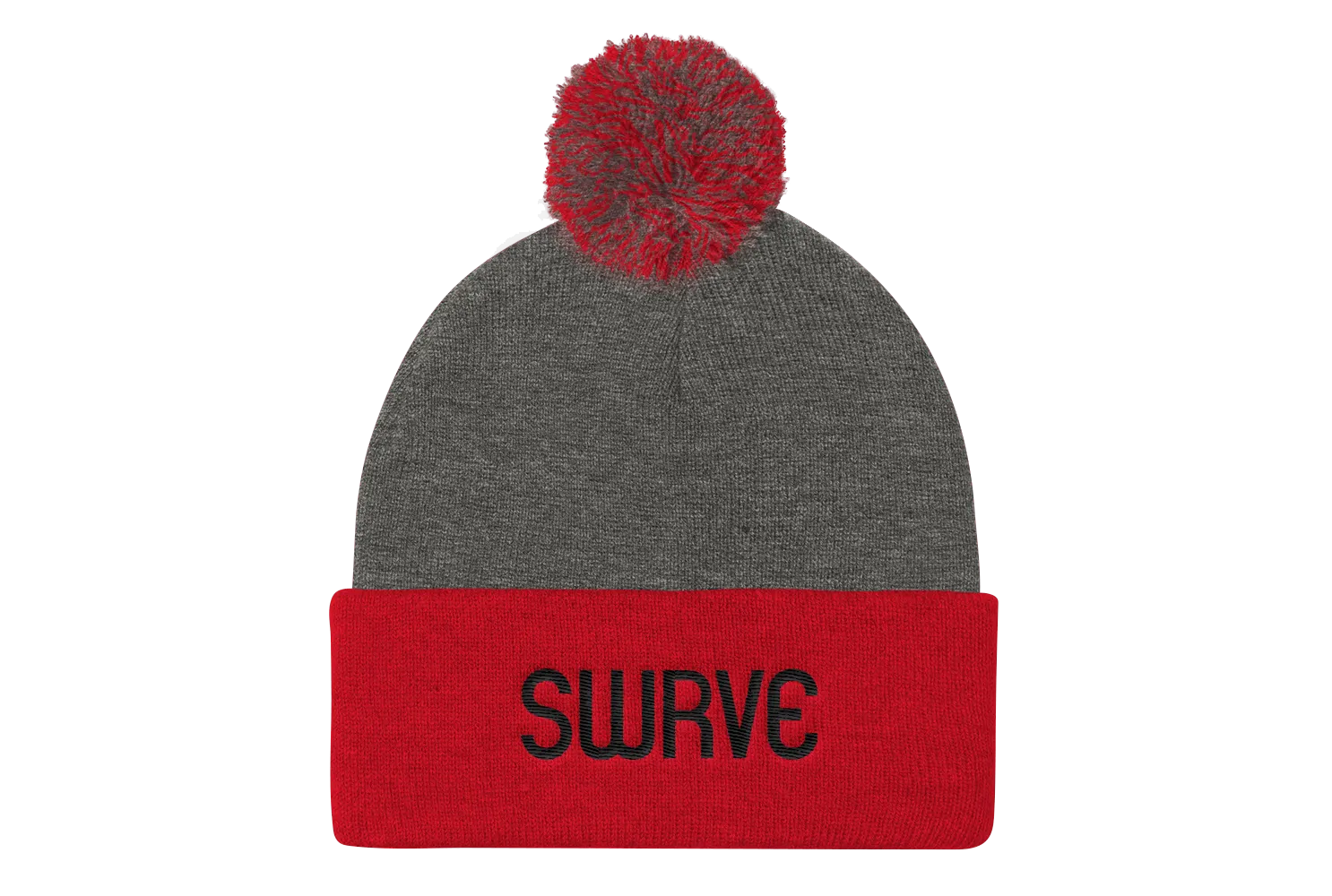 swrve 1968 BLACK embroidered Pom Pom Knit Cap