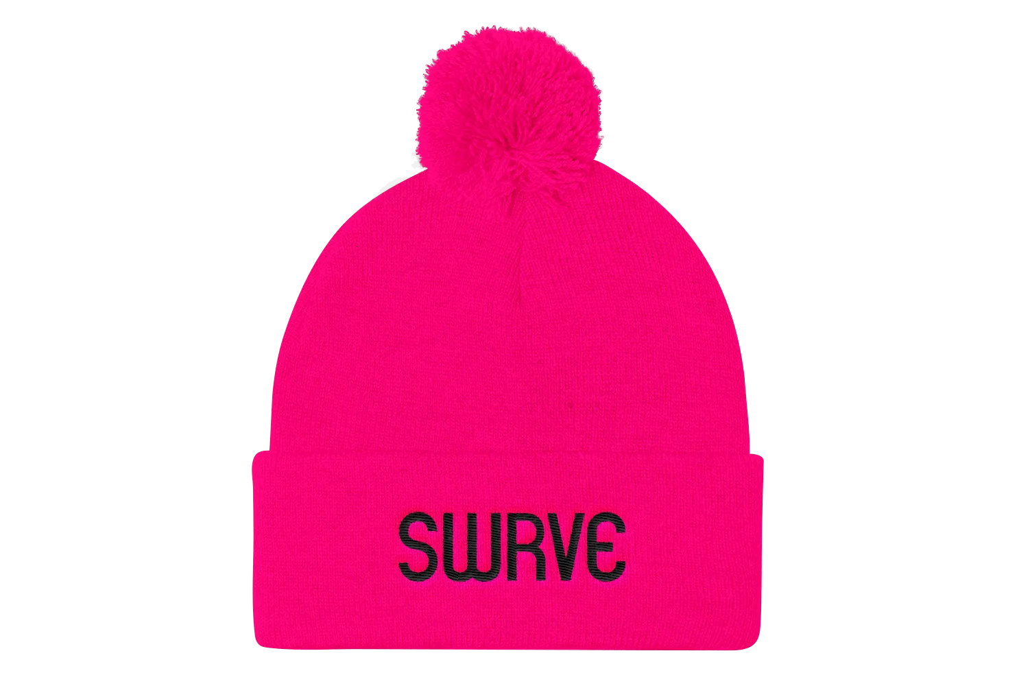 swrve 1968 BLACK embroidered Pom Pom Knit Cap
