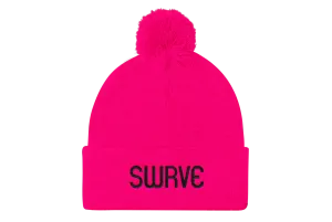 swrve 1968 BLACK embroidered Pom Pom Knit Cap