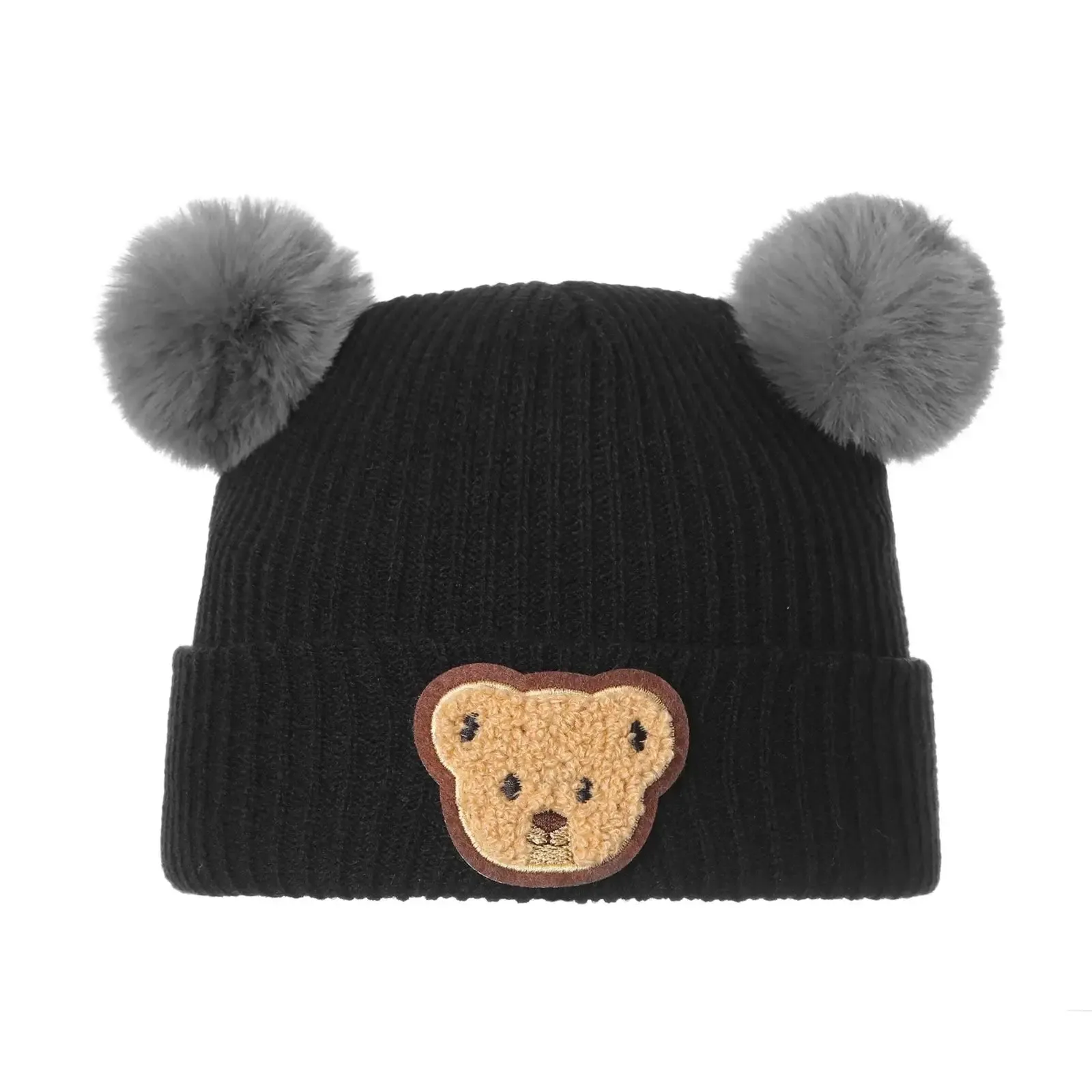 Teddy Pom Pom Beanie
