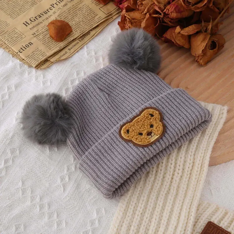 Teddy Pom Pom Beanie