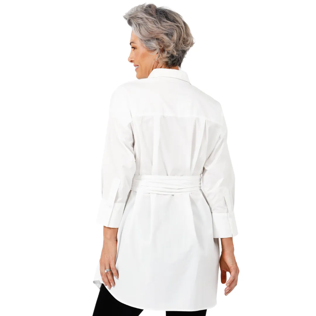 The Colonel Button Front Shirt - White