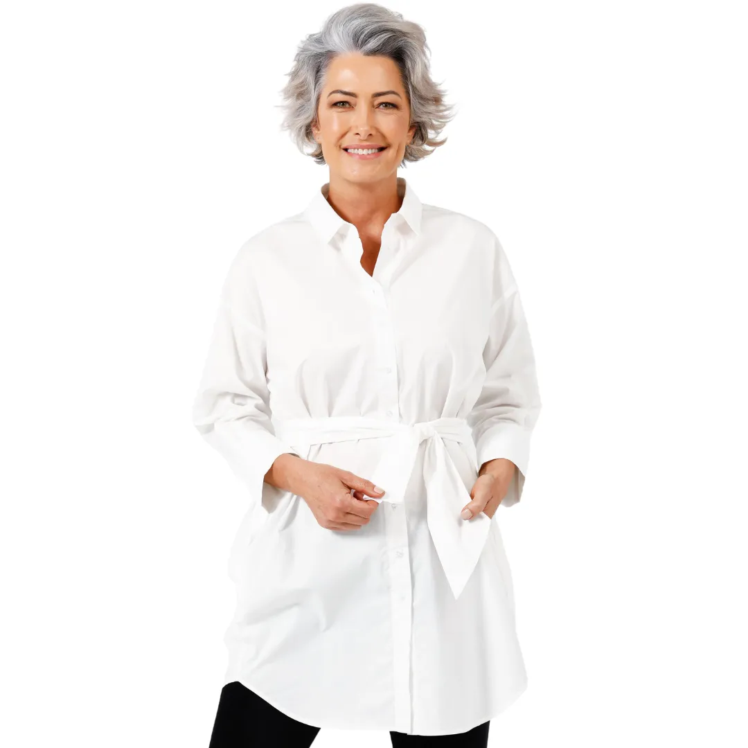 The Colonel Button Front Shirt - White