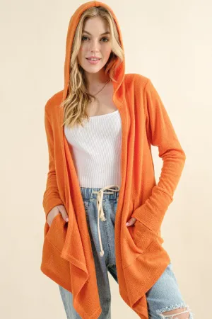 Thermal Hooded Cardigan with Pockets - Regular and Plus Size