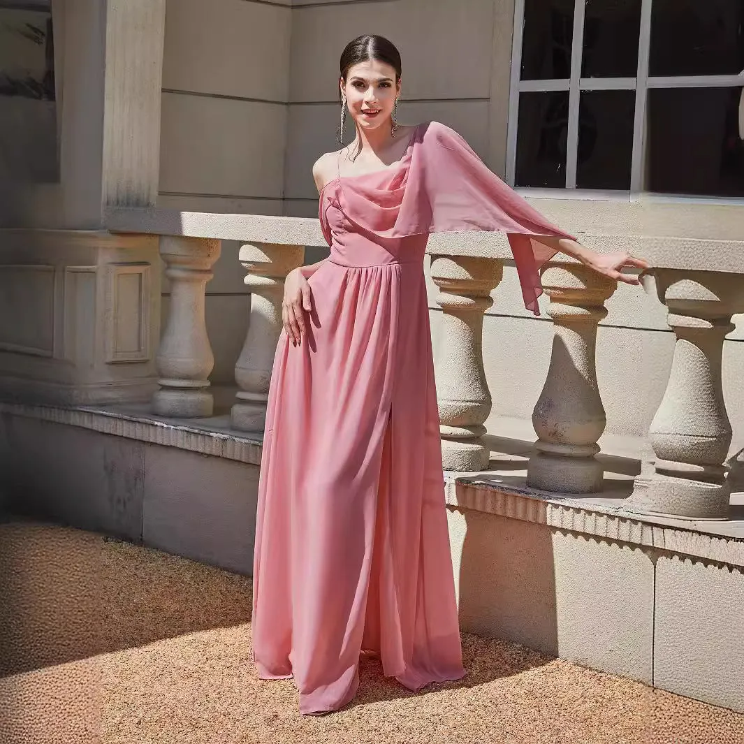 Uniwim avant garde dress to impress Autumn and Winter New Women's Sexy Sling Banquet Dress Solid Color Dress