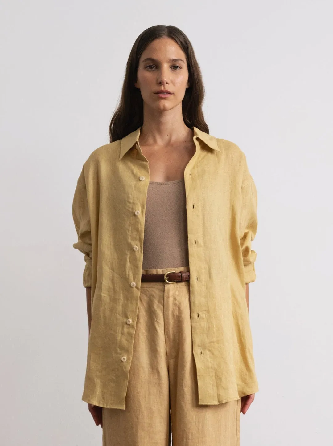 Vija Shirt, Light Linen, Hay