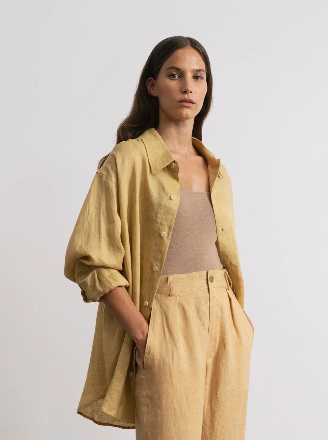 Vija Shirt, Light Linen, Hay