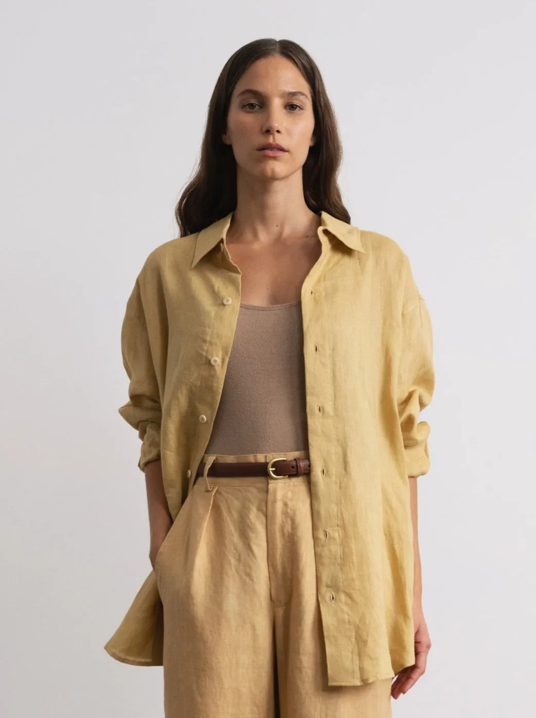 Vija Shirt, Light Linen, Hay