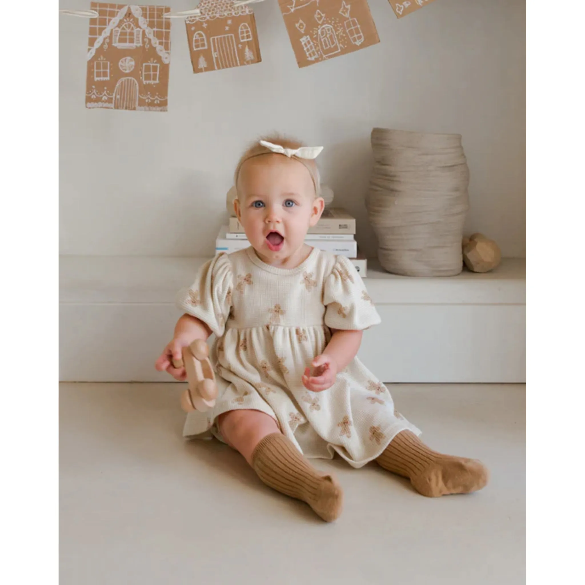 Waffle Babydoll Dress | Gingerbread