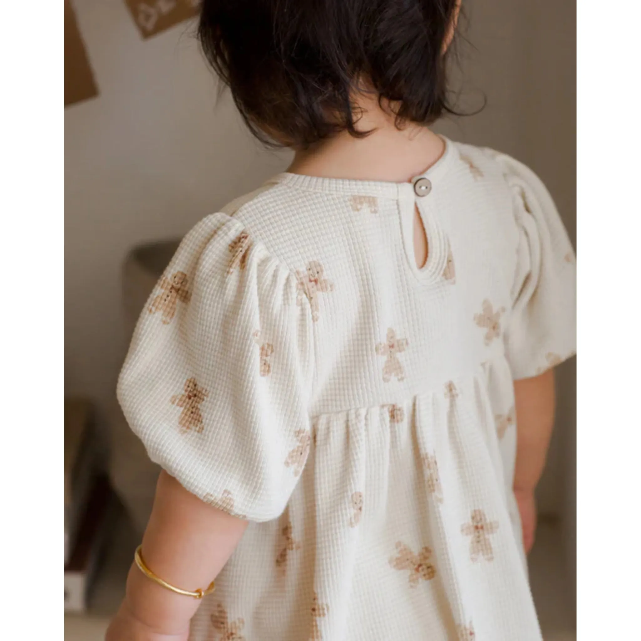 Waffle Babydoll Dress | Gingerbread